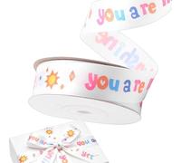 Ribbon For Crafts - 0.98 Inch 20 Yard Ruler Printed Ribbons | Gift Wrapping Ribbons Handmade Diy Satin Ribbon | Bouquet Decoration Kindergarten Children Diy Gift Birthday ŘIbbon. Polyester,67g.