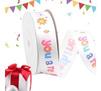 Ribbon for Crafts - 1 Inch x 20 Yards Wrapping Strap, Satin Fabric Trim Garland Band, Decorative Grosgrain Florist Binding Cord | Double-faced Smooth Texture Ornament Trimming Roll Material For Birthd