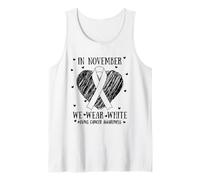 Ribbon Heart Lung Cancer Awareness in November We Wear White Canotta