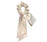 Ribbon SATINO POPO H SCRUCHIES ELASTICA Tenere Saldamente il Porta Coda di Cavallo Satinato per Ragazze Donne Black Ribbon Bow H Scrunchiesbow Scrunchieshy Consente il Design (Beige)