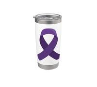 Ribbon Stop viola, guerriero sopravvissuto alla violenza domestica, coraggioso Bicchiere termico in acciaio inox doppia parete