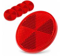 Ribbonboard Catarifrangenti rotondi autoadesivi rossi con marchio di omologazione E, set da 8 per rimorchi, roulotte, barche e camion, diametro 60 mm