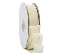 Ribbonitlux Nastro in juta avorio con bordo metallico, 25 mm x 18 metri, per confezioni regalo, fiocchi grandi, ghirlande e decorazioni natalizie