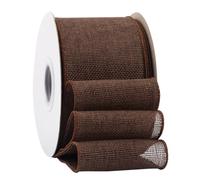 Ribbonitlux Nastro in juta marrone con bordo metallico, 75 mm x 18 metri, per confezioni regalo, fiocchi grandi, ghirlande e decorazioni natalizie