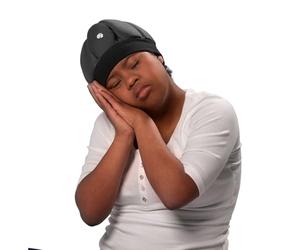 Ribcap Kate Cuffia sicura per Il Sonno | Nero | Casco Medico Protettivo per Il Sonno | Materiale Traspirante ipoallergenico | Facile da Pulire