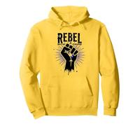Ribelle con Una Causa: Potente protesta del Pugno Felpa con Cappuccio, Unisex per Adulti, Limone, S