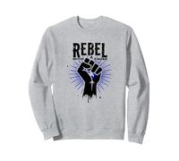 Ribelle con Una Causa: Potente protesta del Pugno Felpa, Unisex per Adulti, Grigio Melange, S