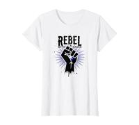 Ribelle con Una Causa: Potente protesta del Pugno Maglietta, Donna, Bianco, XS