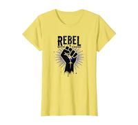 Ribelle con Una Causa: Potente protesta del Pugno Maglietta, Donna, Limone, M