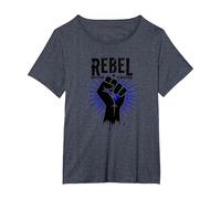 Ribelle con Una Causa: Potente protesta del Pugno Maglietta, Donna Plus-Size, Pervinca, 3X