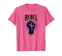Ribelle con Una Causa: Potente protesta del Pugno Maglietta, Uomo, Rosa mélange, M
