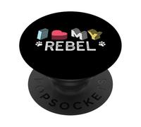 Ribelle personalizzato nome cane ribelle amante degli animali domestici PopSockets PopGrip Adesivo