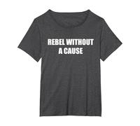 Ribelle Senza Una Causa Maglietta, Donna Plus-Size, Grigio Scuro, 1X