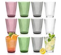 Ribelli 6 bicchieri di plastica colorati da 300 ml, bicchieri da acqua, colorati, per succo, set di bicchieri per bambini, per casa, feste, ufficio, campeggio, riutilizzabili e infrangibili