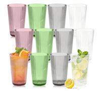 Ribelli 6 bicchieri di plastica colorati da 500 ml, bicchieri da acqua, colorati, per succo, set di bicchieri per bambini, per casa, feste, ufficio, campeggio, riutilizzabili e infrangibili