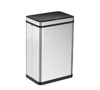 Ribelli Pattumiera in acciaio inox, 30 litri, con sensore, apertura e chiusura automatica, con indicatore di funzione LED, colore: argento