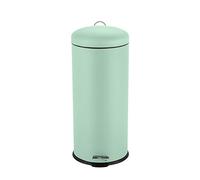 Ribelli Pattumiera in acciaio inox cestino pattumiera a pedale contenitore rifiuti 30L rotondo, colorazione:menta