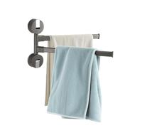 Ribelli Portasciugamani senza foratura, design a ventosa, doppio portasciugamani per ospiti, da parete in alluminio, per bagno, cucina, antracite