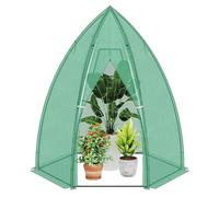 Ribelli Serra da Giardino φ160 x 180 cm, Serra da Balcone Invernale con Porta, Serra per Piante, Verdura, Fiori, Verde, 501103