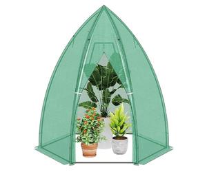 Ribelli Serra da Giardino φ160 x 180 cm, Serra da Balcone Invernale con Porta, Serra per Piante, Verdura, Fiori, Verde, 501103