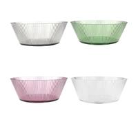 Ribelli Set di 4 ciotole per insalata in plastica, 2,5 l, Ø 24 cm, impilabili, ciotole per insalata, grandi, ciotola per frutta, ciotola per zuppa, leggera e infrangibile