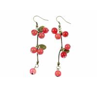 Ribes Berry Orecchini Uva Con Foglie Bacca Miniblings Rosso Bronzo