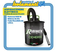 Ribimex Aspiracenere Elettrico Cenerix Potenza 800 W Bidone 18L Ceneri Fredde