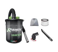 Ribimex Aspiracenere Elettrico Minicen Speciale Pellet, con Filtro HEPA Lavabile, Bidone da 10 L, Potenza 800 W, Ideale per Aspirare Ceneri Fredde da Stufe a Pellet, Accessori Inclusi - PRCEN011/KIT