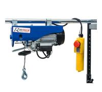 Ribimex Paranco Elettrico da 100/200 Kg con Puleggia, Motore Monofase da 480 W, Cavo in Acciaio di 12 m, Velocità di Sollevamento Fino a 10 m/min per Uso Domestico e Industriale - PE100/200PT