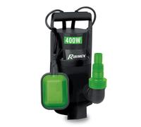Ribimex Pompa Sommersa per Acque Scure con Particelle fino a 25 mm, Potenza 400 W, Portata 9.500L/h, Profondità Max 5 m, Prevalenza 5 m, con Interruttore a Galleggiante Automatico - PRPVC400C