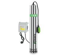 Ribimex Pompa Sommersa per Pozzi 6 Turbine, Acque Chiare, 1100W, Portata 8000 L/h, Immersione Max 22 m, Prevalenza 65 m, in Acciaio Inox, Ideale per Pozzi, Cisterne e Serbatoi - PRPVC1101/65F