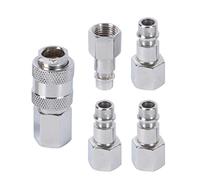 Ribimex Pracr05/B Set Raccordi Rapidi Aria Compressa, Grigio, 5 Pezzi