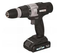 Ribimex PRBAT20/P Trapano Avvitatore a percussione 2 batterie Litio 20V-2 Ah RBAT20, Rosso e Nero