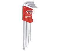 CHIAVI ESAGONALI BRUGOLA LUNGHE PIEGATE BALL-POINT ACCIAIO SET 9PZ DA 1,5 A 10MM