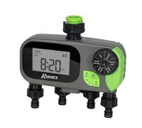 Ribimex Programmatore Digitale Irrigazione 4 Vie, Attacco 1''-3/4'', 4 Programmazioni 1-7 Giorni, Cicli 1 Min-4 Ore, Portata 5-35 L/min, Filtro Metallico, Alimentato a 4xAA Non Incluse - Pra/PB.1391