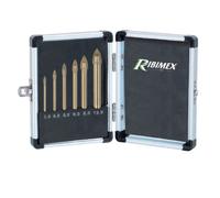 Ribimex Set 6 punte per trapano ad alette per Vetro Ceramica Porcellana in box