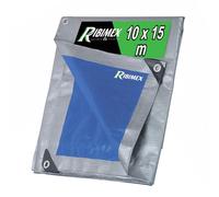 Ribimex Telone Impermeabile per Esterno PRO 10x15 m in Polietilene con Occhielli in Alluminio, Angoli e Orli Rinforzati, 250 gr/m², Ideale per Uso Prolungato e Protezione da Intemperie - PRB25010X15
