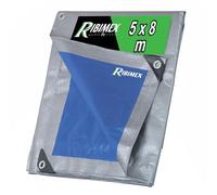 Ribimex Telone Impermeabile per Esterno PRO 5x8 m in Polietilene, 250 g/m² | Occhielli in Alluminio, Angoli e Orli Rinforzati, Ideale per Uso Prolungato e Protezione da Intemperie, PRB25005X08