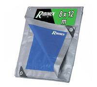 Ribimex Telone Impermeabile per Esterno PRO 8x12 m in Polietilene, 250 g/m² | Occhielli in Alluminio, Angoli e Orli Rinforzati, Ideale per Uso Prolungato e Protezione da Intemperie, PRB25008X12
