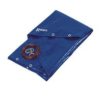 Ribimex Telone per Piscina Rotonda, Diametro del Telo 5,20 m per Piscine con Diametro 4,60 m, Rete di Scolo Centrale, in Polietilene con Trattamento Anti-UV, Cavo e Tenditore Inclusi - PRBP140R52