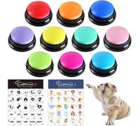 RIBOSY Tavola armonica, 6 pulsanti registrabili con 3 tappetini, pulsanti per cani per la comunicazione - Registra e riproduce la tua voce per addestrare la voce del tuo cane ciò che vuole