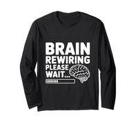 Ricablaggio del Cervello Attendere Prego Mindfulness Humor Maglia a Manica