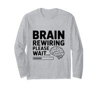 Ricablaggio del Cervello Attendere Prego Mindfulness Humor Maglia a Manica