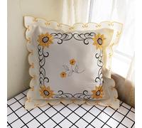 Ricamato Copriletto Federa Quadrato Pillowslips Copricuscino Divano Arredo Casa