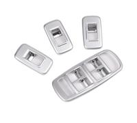 Ricambi auto 4 Pezzi Auto Parte Auto Porta Alzacristalli Interruttore Pulsante Pannello Copertura Trim ABS Fibra Di Carbonio Per Jaguar XE Adesivo Interno(Silver)