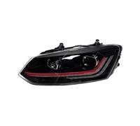 Ricambi auto compatibili con i fari VW Polo 2009-2022, aggiornamento 2022, luci diurne a LED con doppio proiettore, accessori per auto modificati(09-18 Red,RHD)