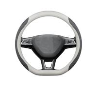 Ricambi Auto Coprivolante Auto Antiscivolo In Pelle PU Protezione Sterzo Copriruota Universale Per 38 Cm(D Nero goffrato)