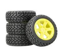 Ricambi Auto RC Per WLtoys 144010 144001 124017 1/10 1/14 75mm Aggiornamento Pneumatici Grandi Fuoristrada RC Auto Accessori Di Ricambio Ruote Allargatrici(Yellow)