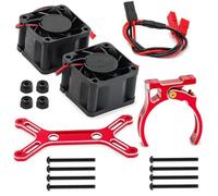 Ricambi Crawler RC Per Traxxas Per X-Maxx Per Arrma Per Kraton Per Outcast 1/5 RC Auto Aggiornamenti Parti Componenti In Metallo Doppia Ventola Raffreddamento Dissipatore Calore(Red)