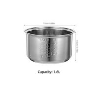 Ricambi for pentola interna universale for cuociriso da 1,6L, 2L e 4L, in acciaio inossidabile 304, for pentola interna di ricambio for cucina elettrica da cucina(1.6L)